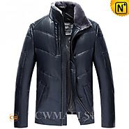 CWMALLS® Mens Leather Down Jackets CW807039