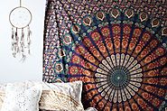 Marubhumi Hippie Mandala Bohemian Psychedelic Intricate Floral Design Indian Cotton Bedspread Picnic Bedsheet Wall Ar...