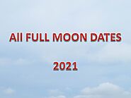 Full Moon Calendar 2021: Lunar Full Moon Calendar for 2021