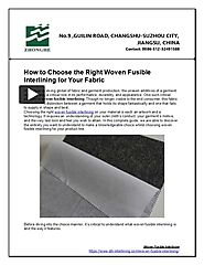 Why Woven Fusible Interlining Is Essential in Garment Manufacturing