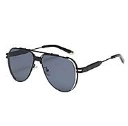 Men’s Double Beam Retro Steampunk Toad Sunglasses, UV Protection, European-American Style, 2A461 (Black/Black)