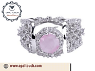 OPAL TOUCH Cubic Zirconia Stone Mint Pink Wedding Elegance Wedding Ring For Women And Girls | Stylish Ring For Women ...