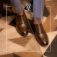 Elegant Brown Vegan Leather Sophisticated Brogue Oxford Shoes for Men