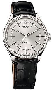 Replique Montre Rolex Cellini Time 18ct or blanc rhodie Dial 50709RBR
