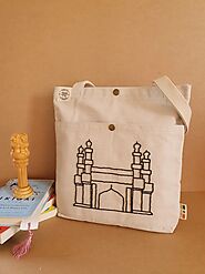 Heritage Elegance Tote – Charminar Edition | TRIO CANVA