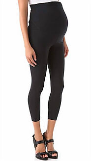 DAVID LERNER Maternity Cropped Leggings In Navy | ShopSimon