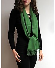Green Winter Cashmere Scarves at YoursElegantly