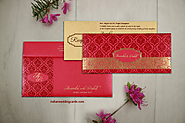 PINK SHIMMERY PAISLEY THEMED - FOIL STAMPED WEDDING INVITATIONS : CD-1758