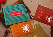 KHAKI MATTE BOX THEMED - LASER CUT WEDDING INVITATION : CIN-1860 - IndianWeddingCards