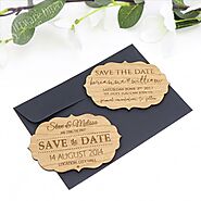 Engraved Vintage Wooden "Save The Date" with Magnet