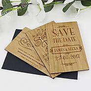 11B Laser Engraved Timber 'Save The Date' Cards