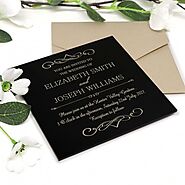 Large Square Printed Acrylic Wedding Invitations with 10 Colour Choices