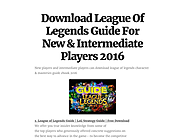 Download League Of Legends Guide For New & Intermediate Players 2016