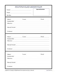 Daily Multi-Class Lesson Plan Template - Secondary