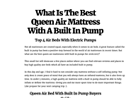 What Is The Best Queen Air Mattress With A Built In Pump