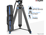 DIGITEK® (DPTR 605 VD) 183cm Heavy Duty Tripod with 2 Way Pan Head & Bubble Head, 6 Feet Max Height, 20kg Max Load, R...