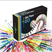60 Gel Pen Set, Colors - Metallic, Glitter, Neon, Pastel, Basic, Office Stationery Back to School Art Supplies, Color...
