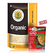 Organic Tattva Whole Wheat Flour (Chakki Atta) 5 Kg + Get MTR Upma Masala 180 gm Free