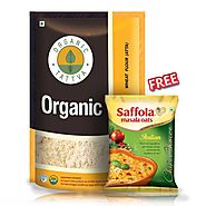 Organic Tattva Whole Wheat Flour (Chakki Atta) 1 Kg + Get Safolla Masala Oats Italian 36 gm Free