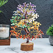 HindCraft Chakra Tree, Crystal Tree for Positive Energy - Crystals & Healing Stones - Feng Shui Seven Chakra Tree of ...
