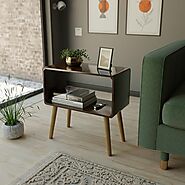 ETIQUETTE ART Retro Bookcase Nightstand, End Table,Bed Side Table for Small Spaces Magazine Stand with Storage Engine...
