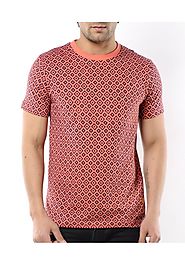 Aberdeen Mens Coral And Navy Tog t shirt - fashionothon