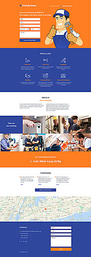 Template 58248 - Handyman Services Responsive Landing Page Template