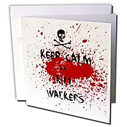 BrooklynMeme Keep Calm - Keep Calm and Kill Walkers - Splatter - Greeting Cards-1 Greeting Card with envelope (gc_183...