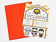 Halloween Party Invitations 'Calling All Little Spooks' with Orange Envelopes