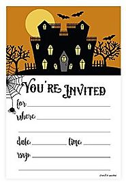 Spooky House Halloween Party Invitations - Fill In Style (20 Count) With Envelopes