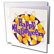 Anne Marie Baugh - Halloween - Cute Halloween Candy Corn With Happy Halloween Illustration - 12 Greeting Cards with e...