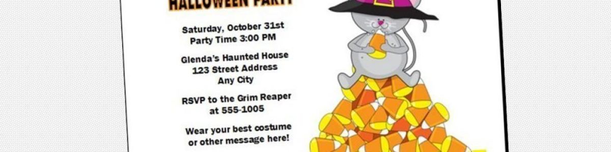 Headline for Best Candy Corn Halloween Party Invitations 2017