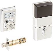 Kwikset 910 Z-Wave Contemporary SmartCode Electronic Deadbolt featuring SmartKey in Polished Chrome