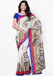 Diva Fashion Silk Blend Multi Printed Saree