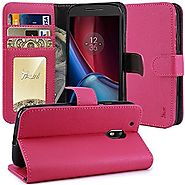 Moto G4 / G4 Plus Case, Tauri [Stand Feature] Wallet Leather Case with Card Pockets Protective Case Flip Cover For Mo...