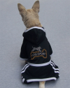 Black Rhinestone Pyrography Four Legged Dog Sportswear - PetSuperDeal.com