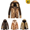 Men Hooded Leather Coat CW141403