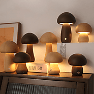 Wooden Mushroom LED Lamp – The Deco Loft