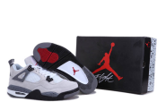 Retro Jordan 4 Suede - White/Black/Cement Grey - Mens