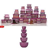 33 Pc Storage Set With 5 Pc Round Storage Boxes Free By Joyo