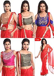 Pack of 5 Designer Embroidered Blouse Pieces By Chhabra555