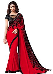 Shonaya Dani Georgette Saree - Red