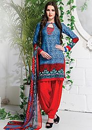 Thankar Women's Unstitched Salwar Suit - Set Of 2