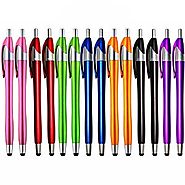iPad Stylus,Skoloo 14 Pack 2 in 1 Slim Long Click Ink Stylus Ballpoint Pen For Universal Android Touch Screen Tablet ...