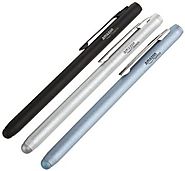 AmazonBasics 3-Pack Executive Stylus for Touchscreen Devices (Black, Silver, Blue)