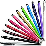 Stylus pen, Teviwin® 12 Pcs 2 in 1 Slim Capacitive Stylus & Ballpoint Pen for Universal Touch Screens Devices, iPhone...