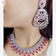 Double Layer American Diamond Jewellery with Chandbali Earrings – Supermacchi Jewellery Collections
