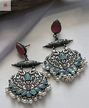 Oxidised Silver and Turquoise Earrings from Supermacchi Jewellery – Supermacchi Jewellery Collections