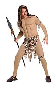 Edgar Rice Burroughs Tarzan Deluxe Adult Tarzan Costume With Muscle Chest