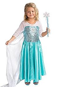 Butterfly Craze Snow Queen Costume with Snow Flake Wand Set (4 Years)
